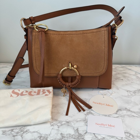 See by Chloe Joan Small Leather & Suede Shoulder Bag - Picture 7 of 8